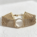 Gargantilla Ancha de Cristal Multicapa | Accesorio Fiesta Mayorista, Disponible en Dorado y Plata|JI JOYA