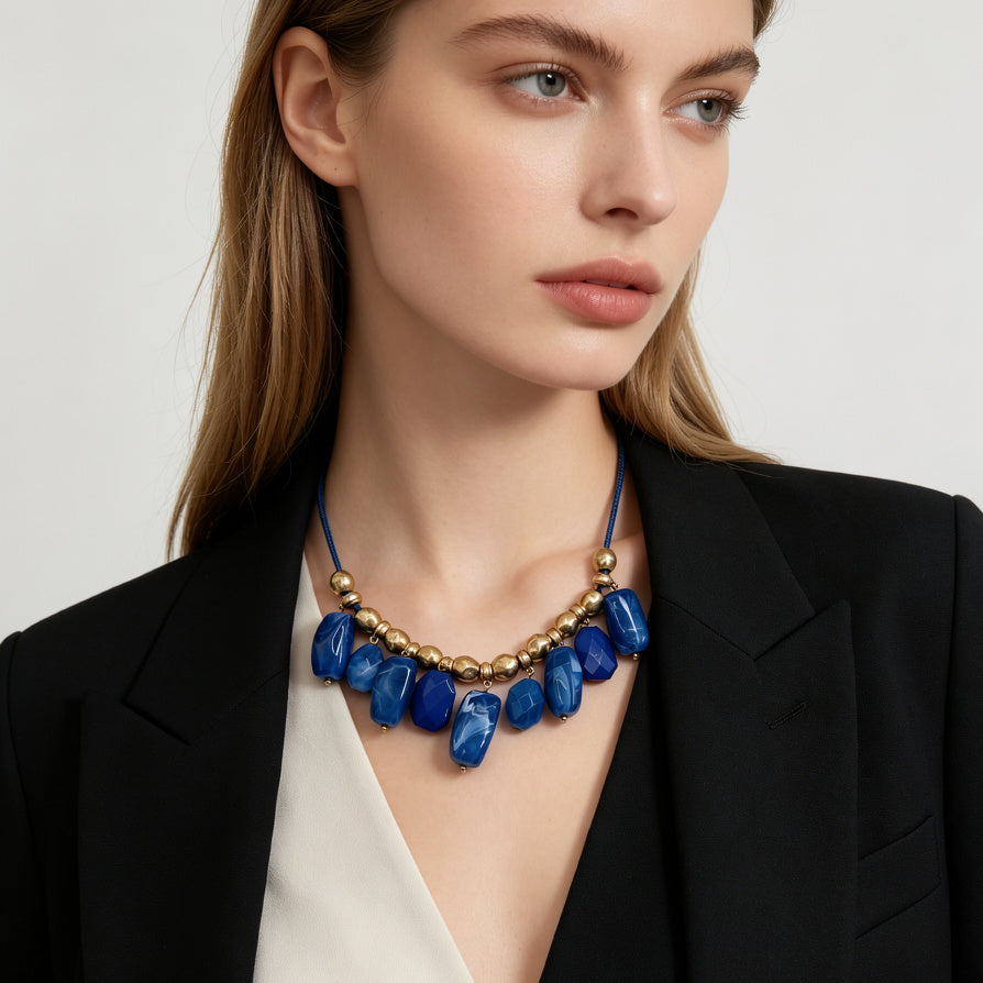 JI JOYA VENTA AL POR MAYORSet de Collar y Pendientes de Resina y Acrílico | Joyería de Moda Mayorista para Mujer