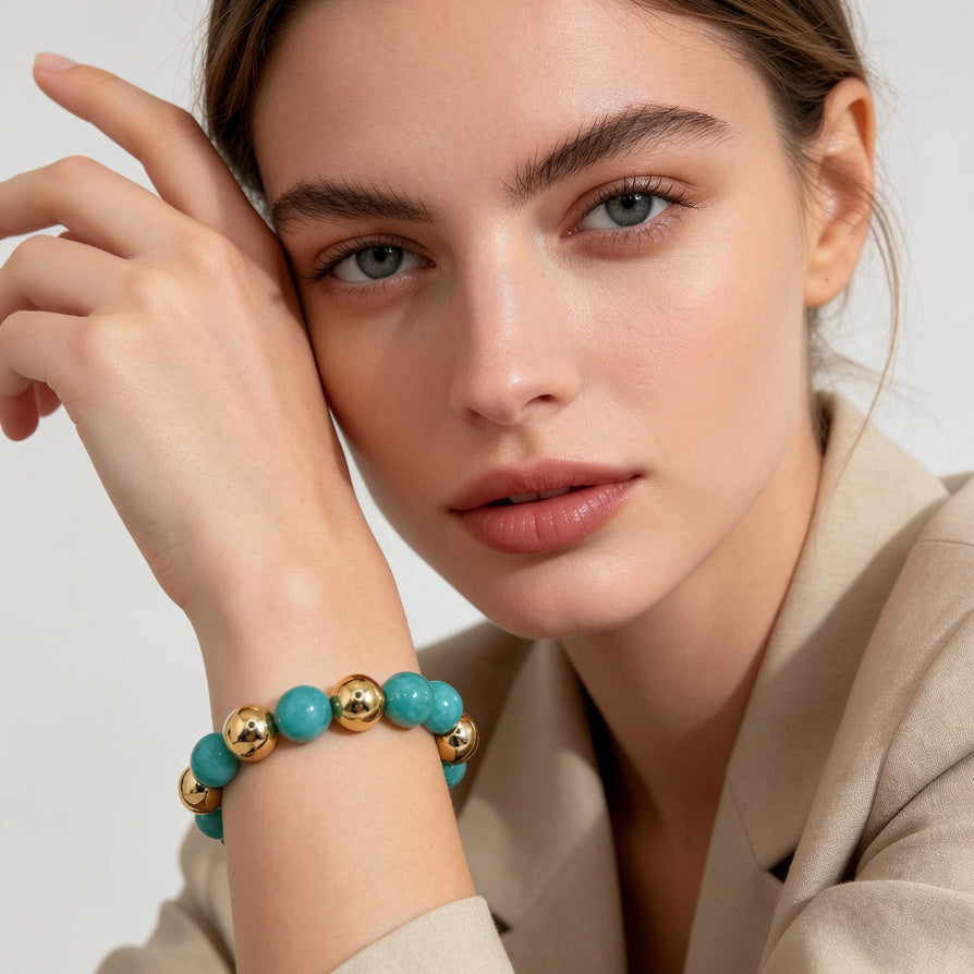 Pulseras de Bolas de Resina - Colección 4 Colores, Diseño Premium para Mujer, Venta al Por Mayor|JI JOYA
