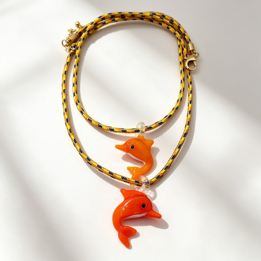 Collar de Delfín de Cristal de Murano para Mujer | Joyería de Verano al Por Mayor|JI JOYA