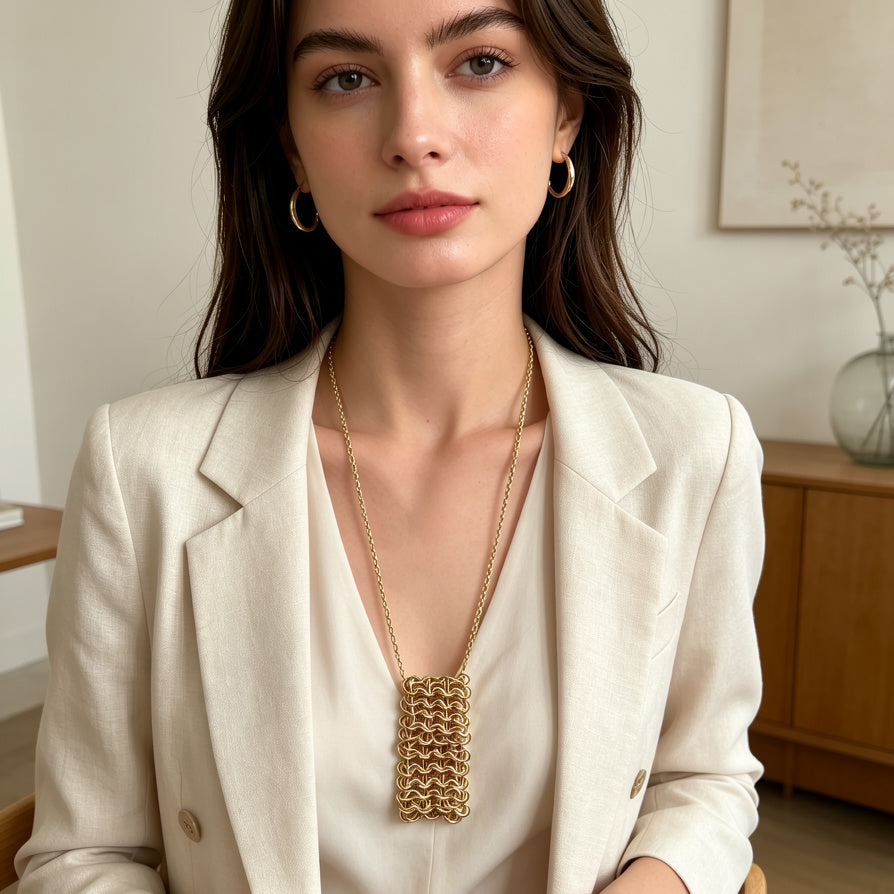 Collar Largo de Bolsa de Labios de Oro para Mujer, Venta al Por Mayor|JI JOYA