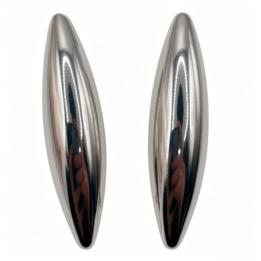Pendientes Alargados de Metal Pulido | Diseño Minimalista Moderno | Oro/Plata | Joyería Mayorista|JI JOYA