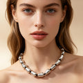 Collar de Plata con Diseño de Piedras Irregulares - Joyería Minimalista para Mujer