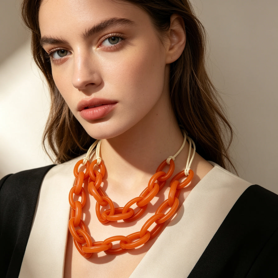 Collares de Cadena Gruesa de Acrílico Colorido - Moda Mayorista|JI JOYA