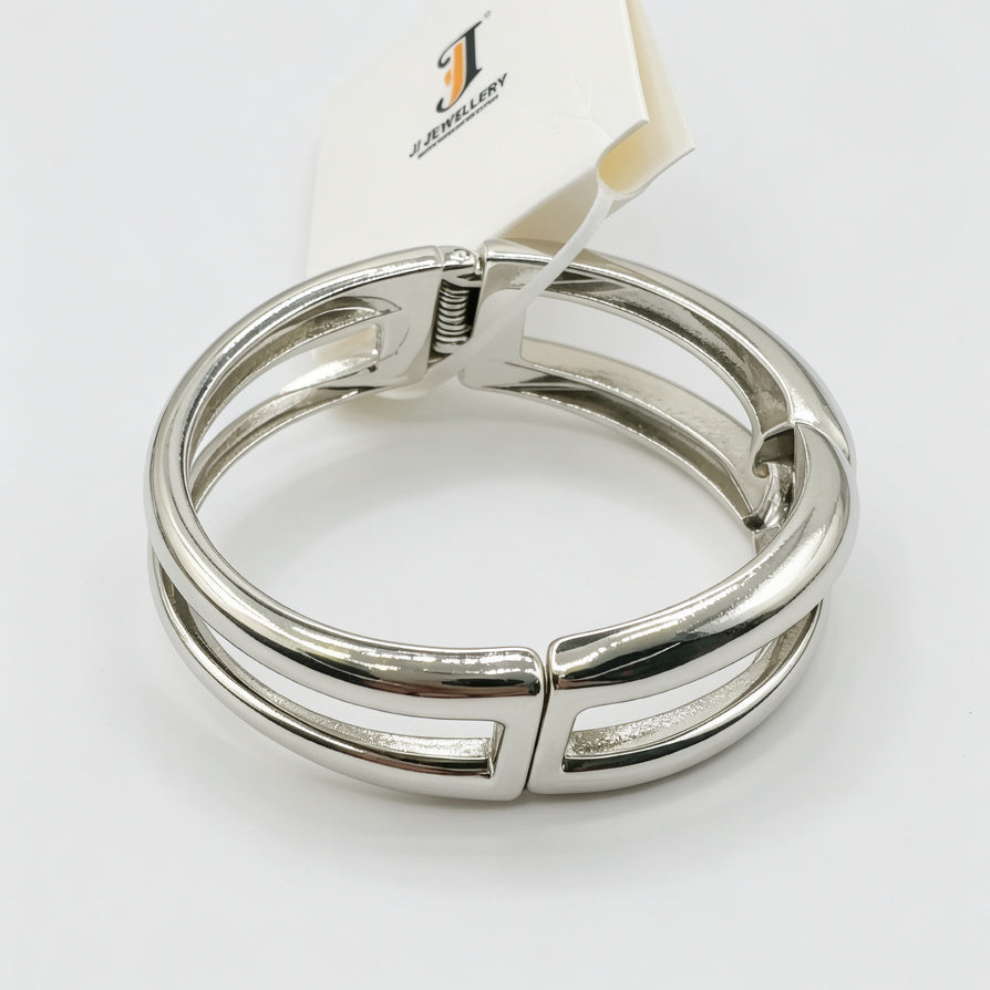 Pulsera Doble Abatible al Por Mayor | Diseño Minimalista Moderno, 2 Colores (Dorado y Plata), Accesorio de Moda al Por Mayor para Revendedores|JI JOYA