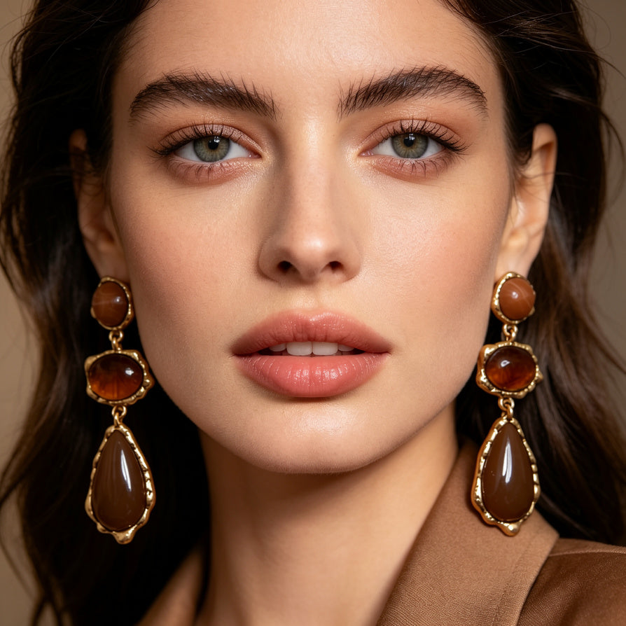 Pendientes Gota Vintage 2 Colores | Joyería de Moda para Mujeres, Al Por Mayor|JI JOYA