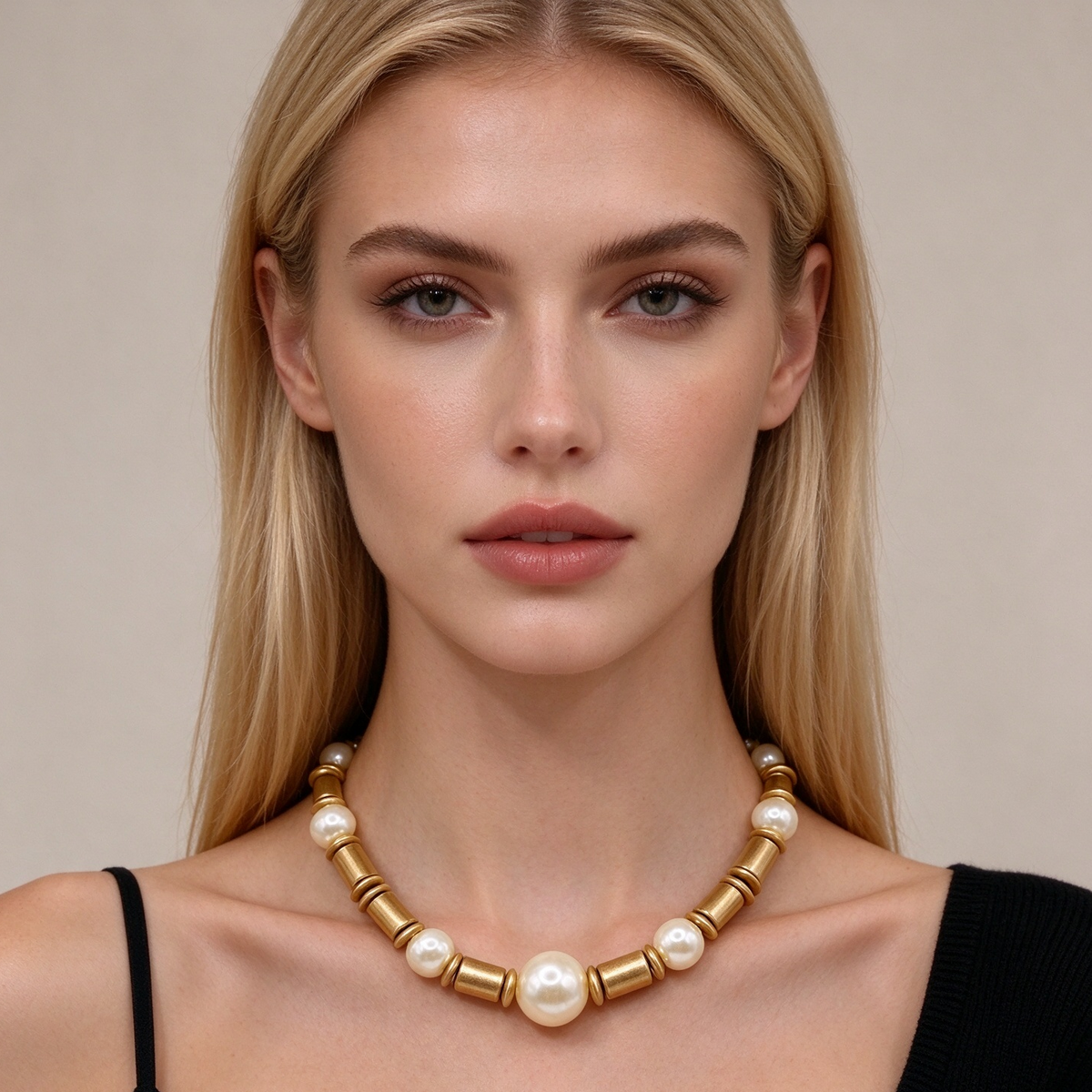 Collar de cuentas mezcladas al por mayor, diseño chunky vintage, 2 colores disponibles, bisutería de moda para mujer | JI JOYA