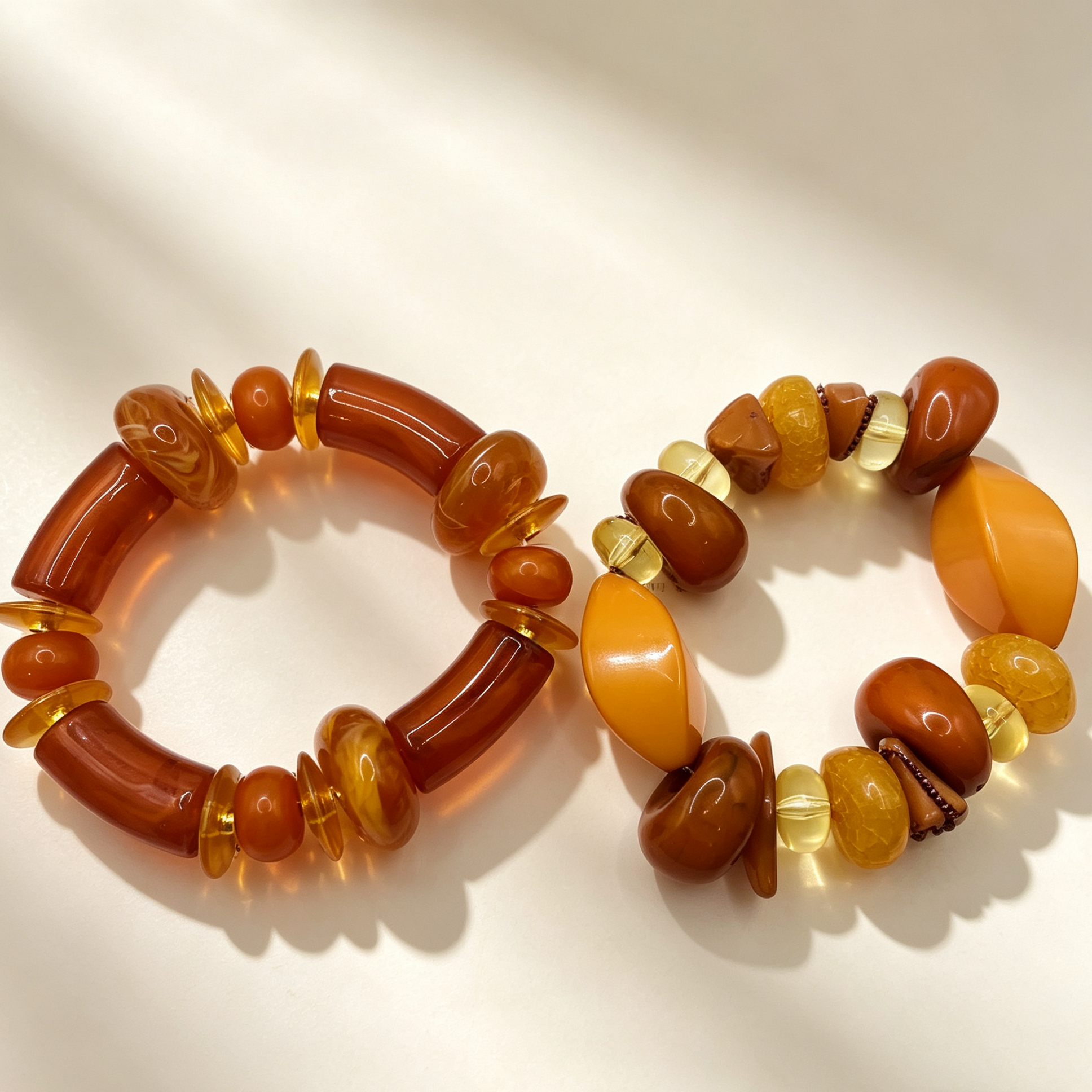 Set Collar y Pulseras Resina Ámbar | Lote Mayorista JI JOYA