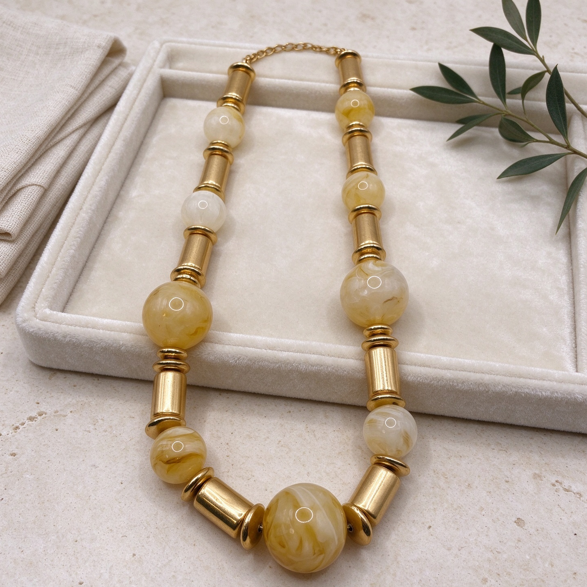 Collar de cuentas mezcladas al por mayor, diseño chunky vintage, 2 colores disponibles, bisutería de moda para mujer | JI JOYA