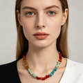 Collar de piedras naturales fragmentadas, estilo bohemio multicolor, para venta al por mayor|JI JOYA