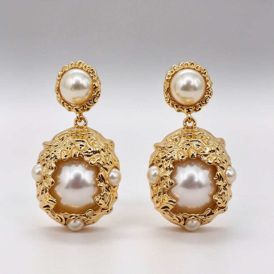 Pendientes de Perlas Barrocas con Diseño Antiguo, Joyería de Alta Gama para Venta al Por Mayor|JI JOYA