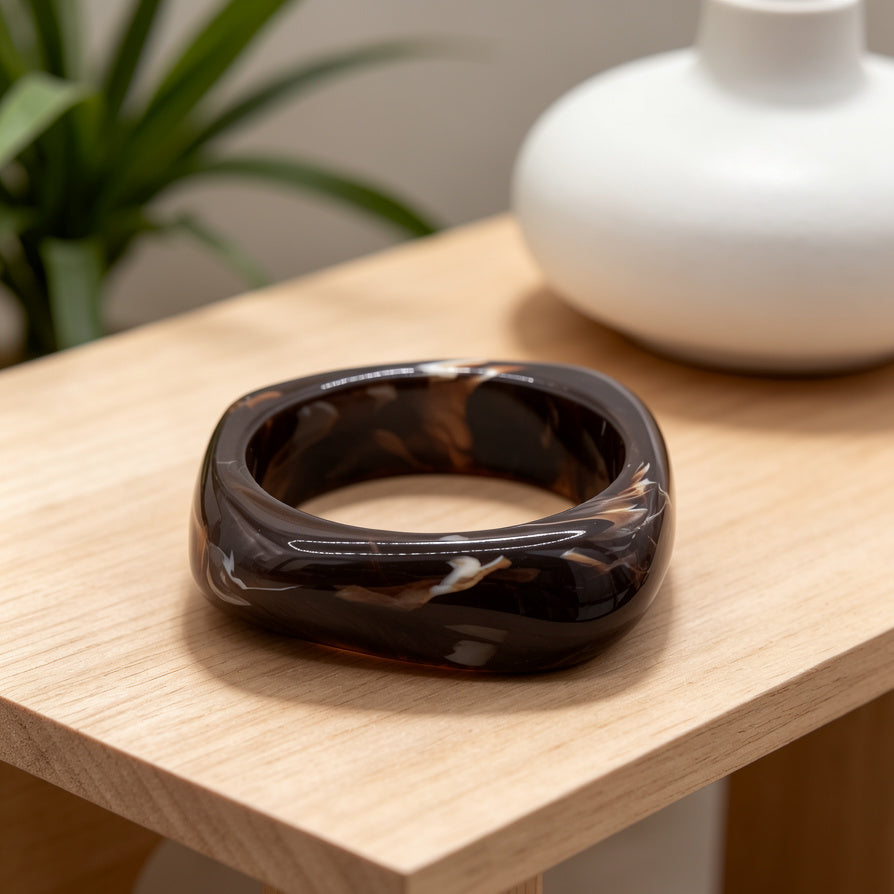Pulsera Cuadrada de Resina Elegante | Mayorista B2B, Diseño Minimalista 2 Colores