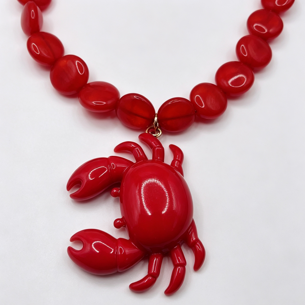 Collares con dije de cangrejo de dos colores | Mayorista JI JOYA
