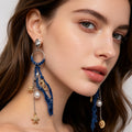 Pendientes Boho Marinos con Tela Desgastada - Mayorista Joyería Veraniega|JI JOYA