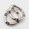 Pulseras de Metal Plateado/Dorado con Detalles Grabados, Juego de 2 Piezas para Revendedores|JI JOYA