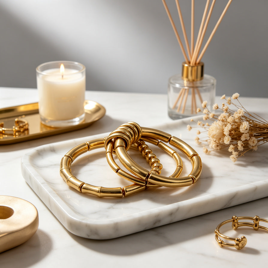 Brazalete Elástico Minimalista | Diseño Moderno 2 Colores (Oro/Plata) - Joyería Mayorista para Colecciones de Temporada|JI JOYA