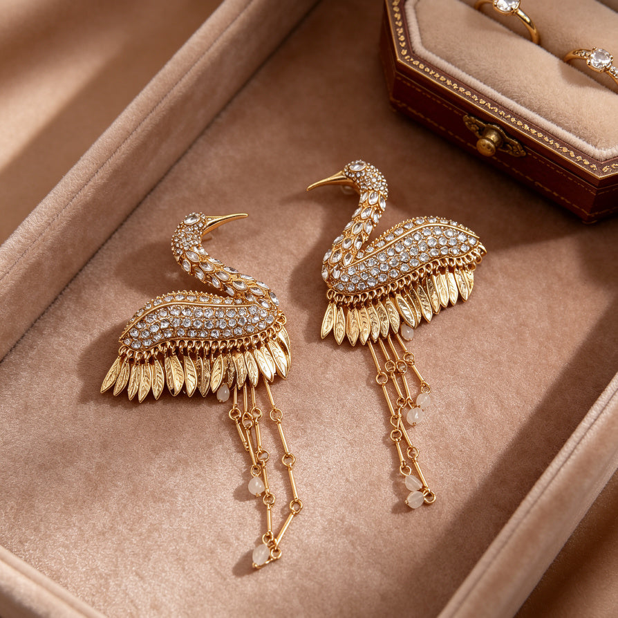 🦩 Pendientes de Flamenco Vintage (2 Colores) - Venta al por Mayor|JI JOYA