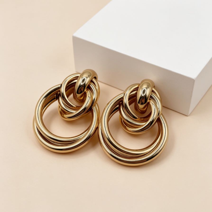 Aretes de Oro Geométricos - Diseño Minimalista Mayorista|JI JOYA