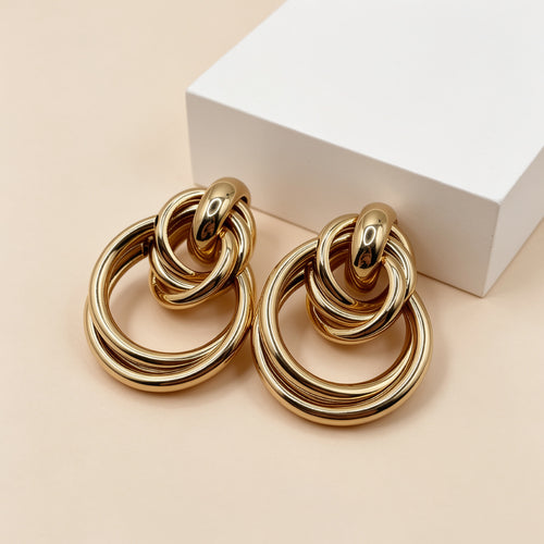 Aretes de Oro Geométricos - Diseño Minimalista Mayorista|JI JOYA