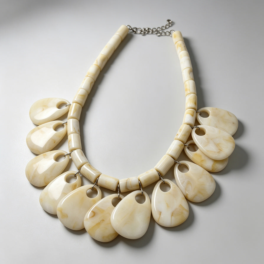 Collar de Resina Multicolor para Mujer, Collar Statement con Colgantes de Gota, Diseño Chunky y Ajustable, Joyería de Moda para Venta al Por Mayor|JI JOYA