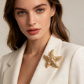 Broche Estrella de Mar Dorado con Perlas - Accesorio Elegante para Mujeres - Mayorista|JI JOYA