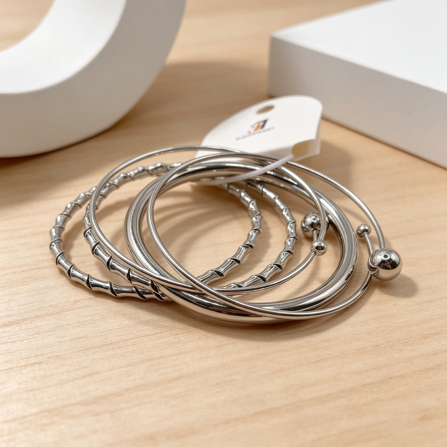 Pulseras de Diseño Minimalista Bambu - Lote Mayorista para Tiendas (Plata/Oro)
