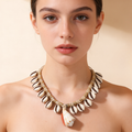Cowrie Shell Necklace with Conch Shell Pendant - Boho Beach Style|JI JOYA