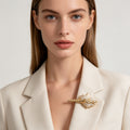 Broche Concha Marina Dorada - Joyería de Moda para Mayoristas|JI JOYA