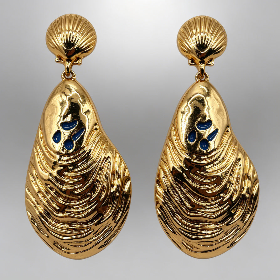 Pendientes de Ostra de Lujo en Oro - Mayorista de Joyería para Tiendas|JI JOYA