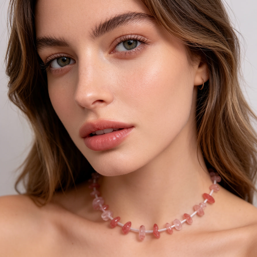 Collar de Acrílico Rosa - Gargantilla Minimalista para Mujer, Joyería de Moda|JI JOYA