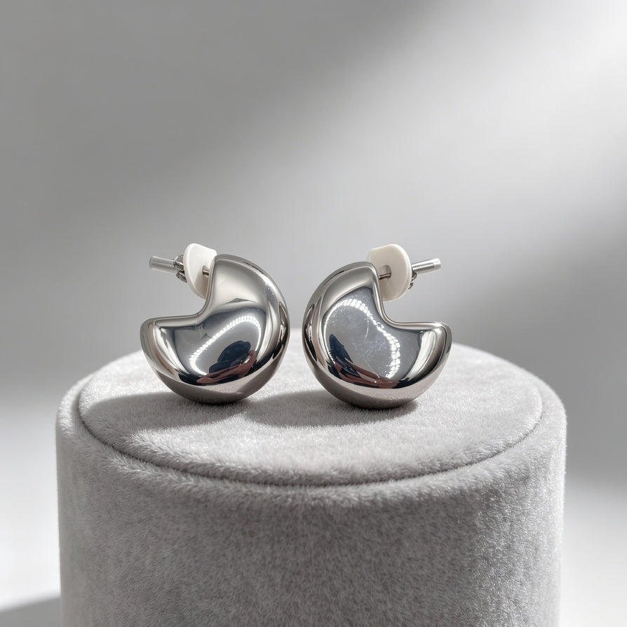 Aretes Modernos en Forma de Luna, Zinc allory Resistente, Lote Mayorista| JI JOYA