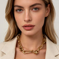 Collar de Cadena de Nudo Dorado en Aleación de Zinc - Joyería Mayorista|JI JOYA