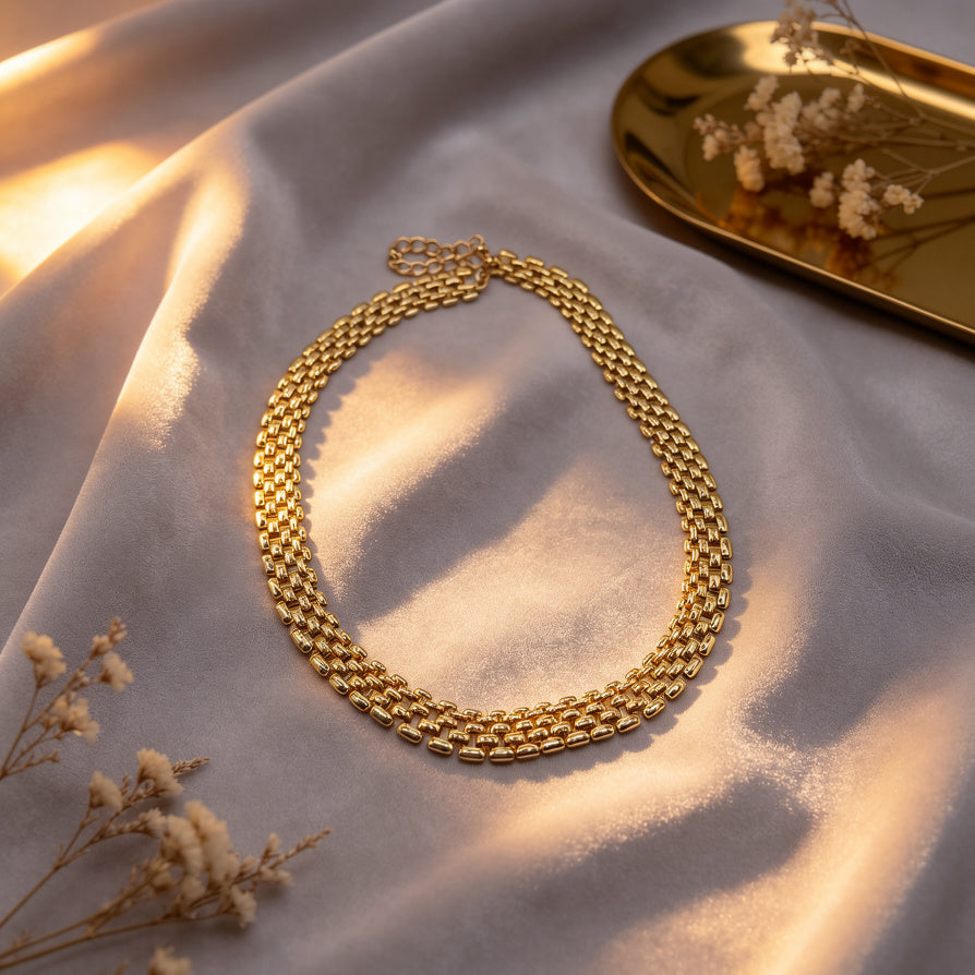 Collar de Cadena Gruesa para Mujer, Acero Inoxidable, Plata y Oro, Mayorista|JI JOYA