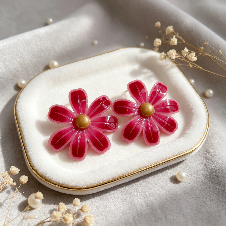 Pendientes de Flores de Colores Surtidos | Joyería al Por Mayor para Mujer|JI JOYA