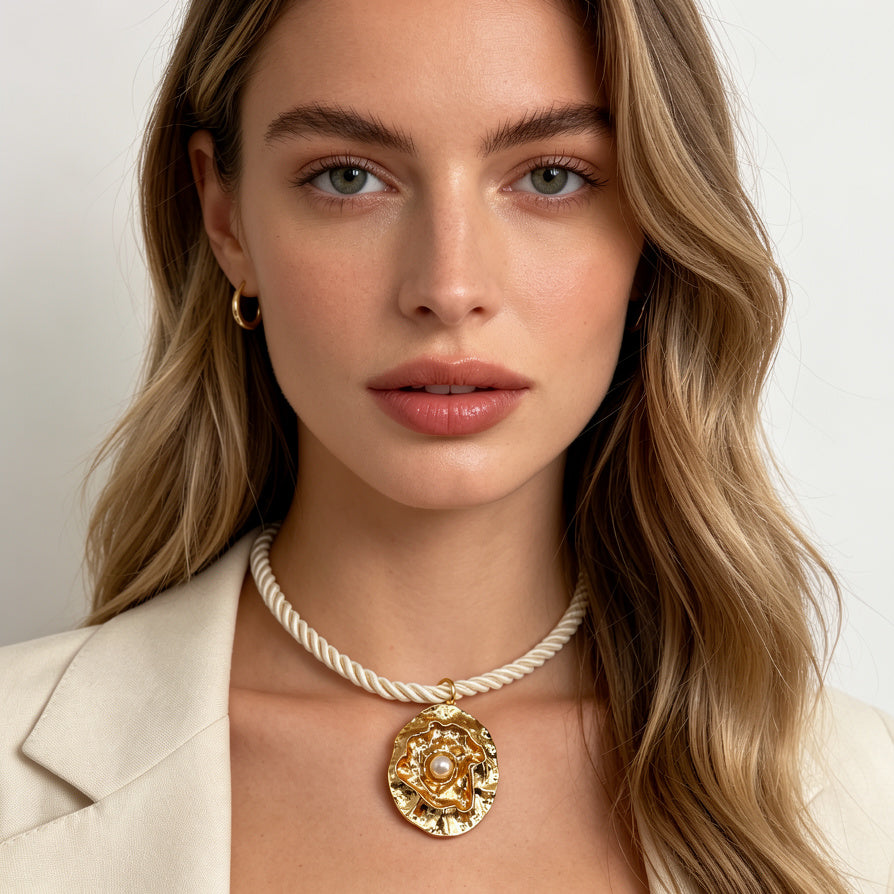 Collar de Perla y Metal Dorado al Por Mayor | Diseño de Moda Minimalista para Revendedores|JI JOYA