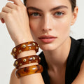 Set de Pulseras de Resina Vintage Tortuga | Accesorios de Moda al Por Mayor| JI JOYA