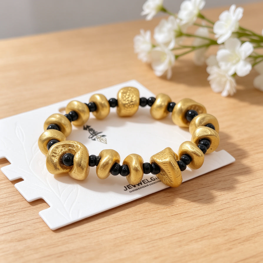 Pulseras de Piedras Irregulares de Zinc Aleación - 3 Colores Dorado/Plata - Joyería Mayorista|JI JOYA