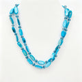 Collar Doble de Cuentas Azules Brillantes | Joyería Moda al Por Mayor|JI JOYA