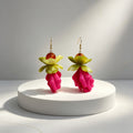 Pendientes Florales Resina Coloridos, Bisutería Mayorista para Mujer, Diseño Bohemio Elegante|JI JOYA