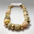 Collar de Aleación y Acrílico con Diseño de Piedras - Joyería Elegante para Mujer|JI JOYA