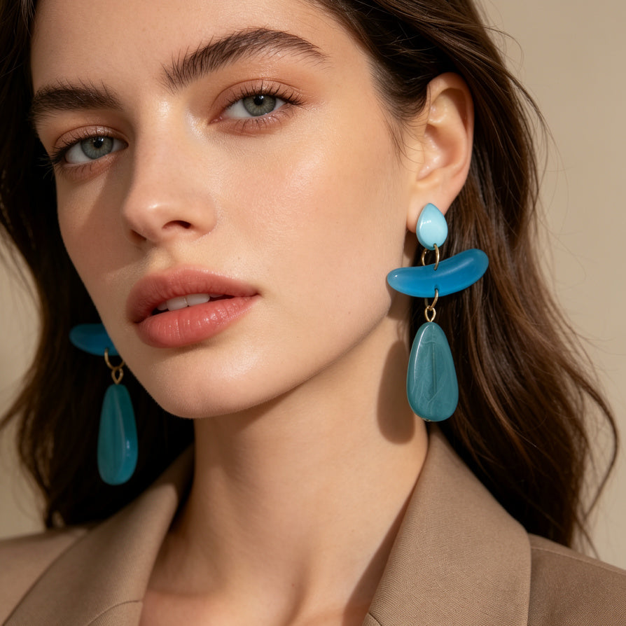 Pendientes de Resina Colgantes Modernos para Mujer | Venta al Por Mayor|JI JOYA