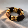 Pulsera de Madera y Metal: Joyería Versátil para Mujer|JI JOYA