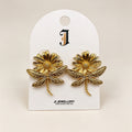 Pendientes de Libélula y Margarita Vintage | Mayoreo B2B | 2 Colores Disponibles|JI JOYA