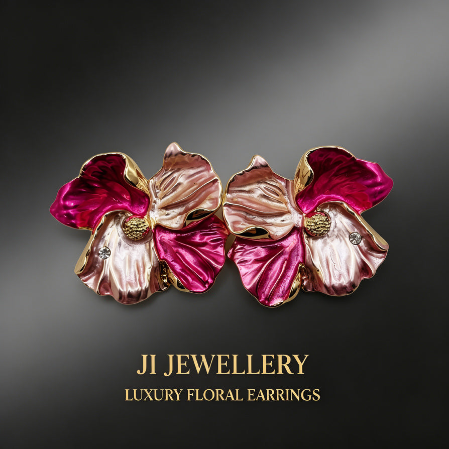 Pendientes Florales Lujosos Aleación de Zinc | Bisutería Mayorista para Moda Mujer|JI JOYA