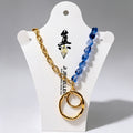 Collar de Moda de Cuentas Asimétricas con Colgante de Anillo Doble | Joyería Mayorista|JI JOYA