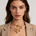 Collar Colgante de Serpiente Texturizado | Joyería de Lujo Accesible para Revendedores|JI JOYA