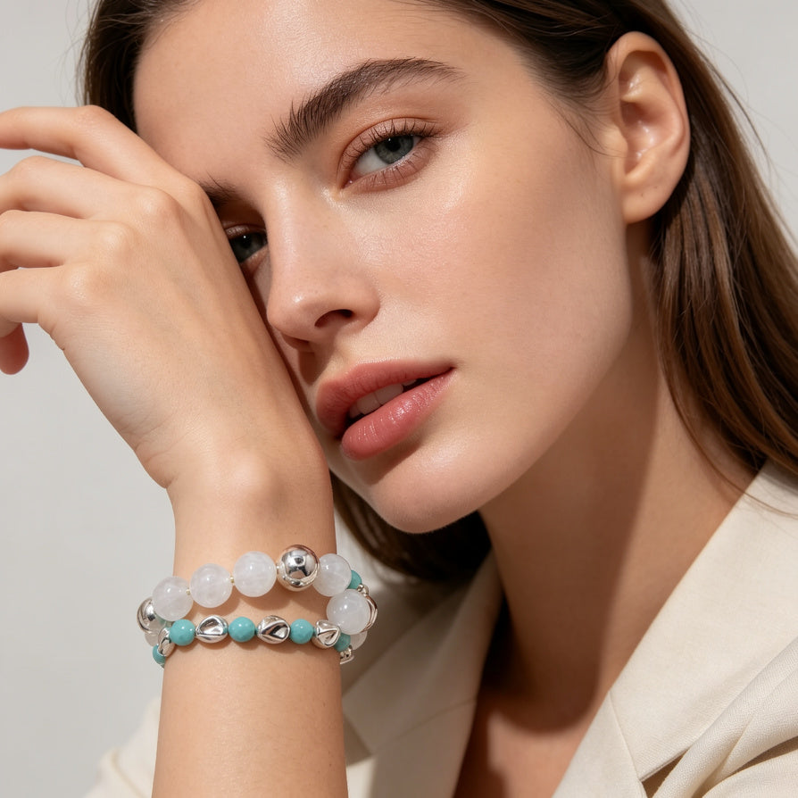 Pulseras de Bolas de Resina - Colección 4 Colores, Diseño Premium para Mujer, Venta al Por Mayor|JI JOYA
