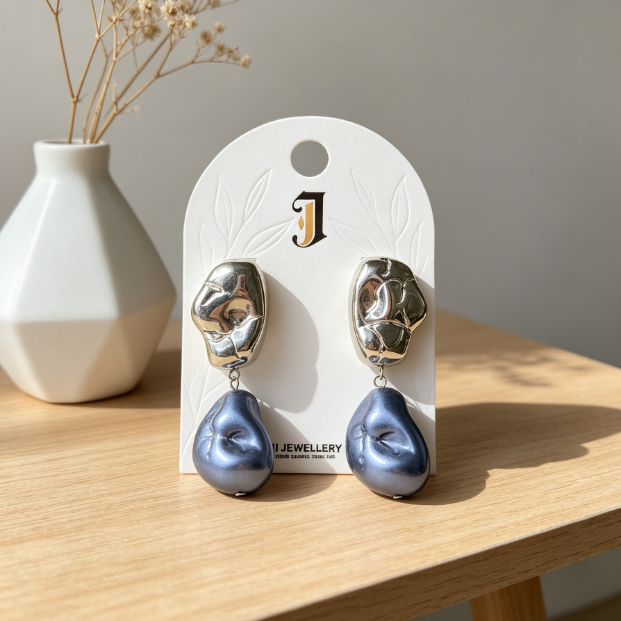 Pendientes Barroco de Perla y Metal | Mayorista B2B | Diseño Minimalista y Elegante|JI JOYAS