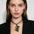 Collar Largo Cuerda Negra Peiteado, Joyería Elegante Minimalista Para Reventa Al Por Mayor|JI JOYA