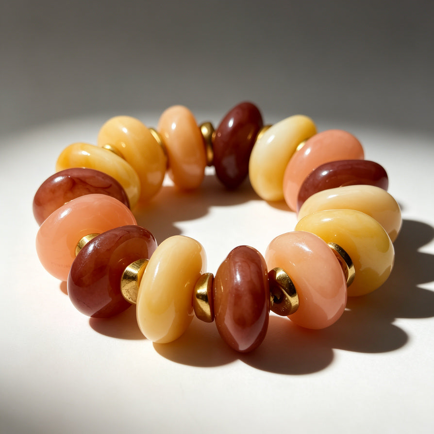 Pulsera B2B Mayorista | Diseño Minimalista de Resina con Tonos Cálidos - Joyería de Moda para Mujer, Zinc Aleación con Recubrimiento Anti-desvanecimiento|JI JOYA